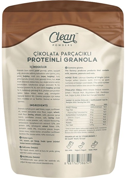 Protein Granola 300 gr Çikolata Parçalı - Proteinli Çikolatalı Fındık Kreması (Protein Spread) 350 gr fırsatları
