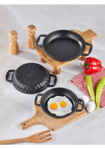 3'lü Döküm Sahan Seti, Gri, Dayanıklı ve Şık Kullanım Için Ideal fiyatları