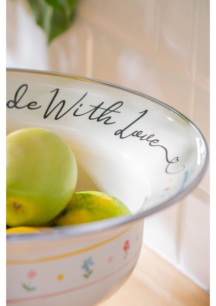 Çok Renkli Emaye Ayaklı Meyvelik 28 Cm, Şık ve Renkli Ev Dekorasyonu fiyatları