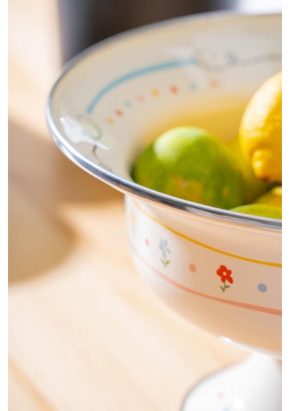 Çok Renkli Emaye Ayaklı Meyvelik 28 Cm, Şık ve Renkli Ev Dekorasyonu fırsatları