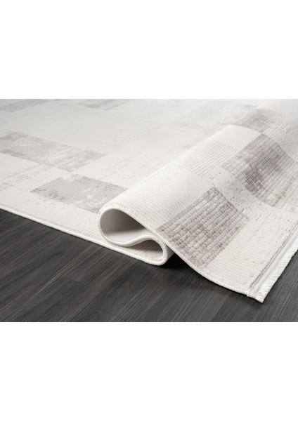 Truva TV035K Krem Rengi Halı Bej Geometrik Detaylı Akrilik Yumuşak Modern Salon Halısı fırsatları