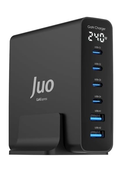 240W Gan Pd 3.1 Masaüstü Hızlı Şarj Cihazı 4 Type-C + 2 Usb-A iPhone & MacBook & Laptop Uyumlu Şarj Aleti fiyatları