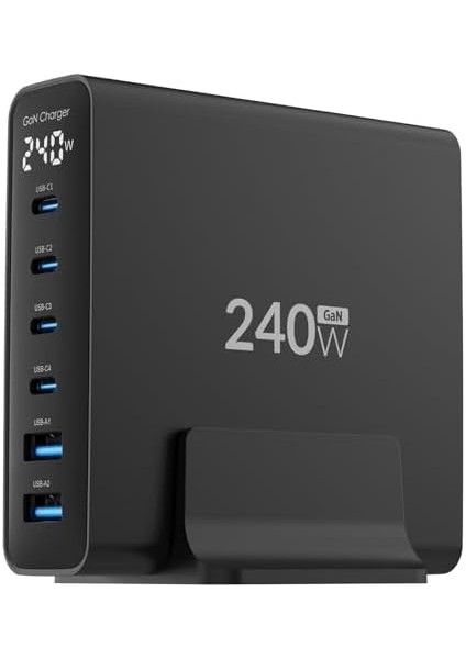 240W Gan Pd 3.1 Masaüstü Hızlı Şarj Cihazı 4 Type-C + 2 Usb-A iPhone & MacBook & Laptop Uyumlu Şarj Aleti modelleri