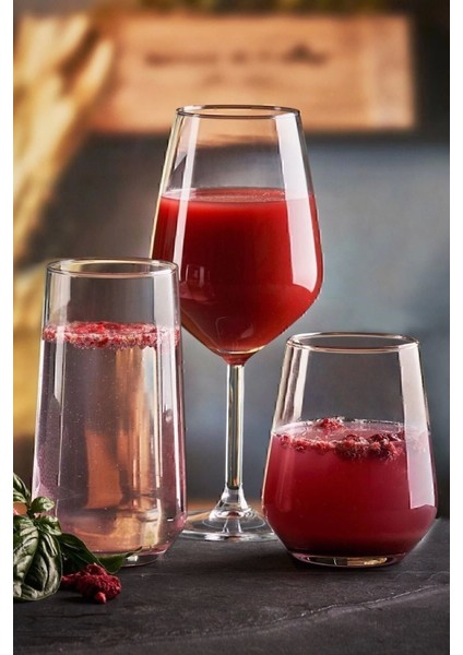 Şık 18'li Su Bardağı Seti, Çeşitli Hacimlerde, Beyaz Renkli ve Kullanışlı Tasarım