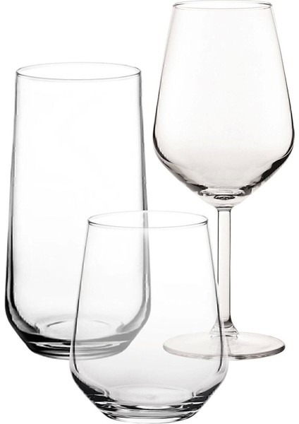 Şık 18'li Su Bardağı Seti, Çeşitli Hacimlerde, Beyaz Renkli ve Kullanışlı Tasarım fiyatları