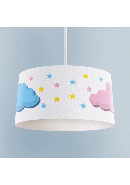 Renkli Bulut Desenli Bebek ve Çocuk Odası Avizesi, Şık ve Sevimli Aydınlatma.