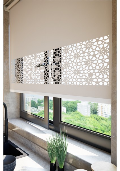 Lazer Kesim Mat Stor Perde, Lazer Kesimli Klasik Serisi, C-101001 Beyaz Renk fiyatları