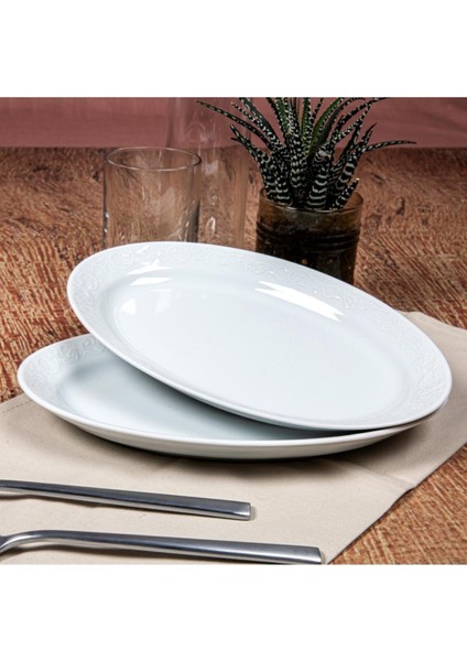 Bahar Dalı 2 Parça 30 cm Kayık Tabak, Şık ve Sade Tasarım fiyatları