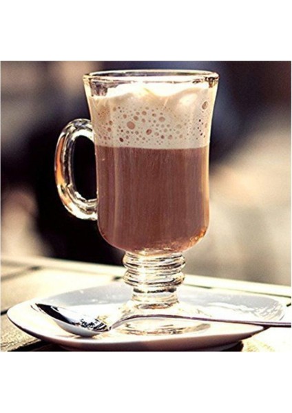 Beyaz 6'lı Kulplu Cappuccino Bardağı Seti, Şık ve Kullanışlı Içecek Aksesuarı