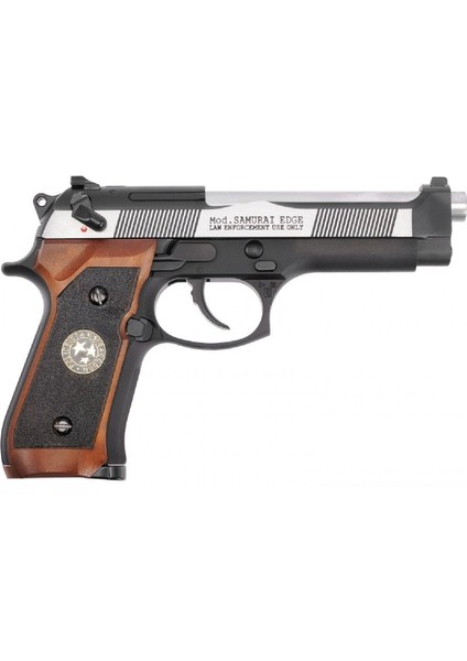 We Samurai Edge M9 Silver & Black Gbb Airsoft Tabanca