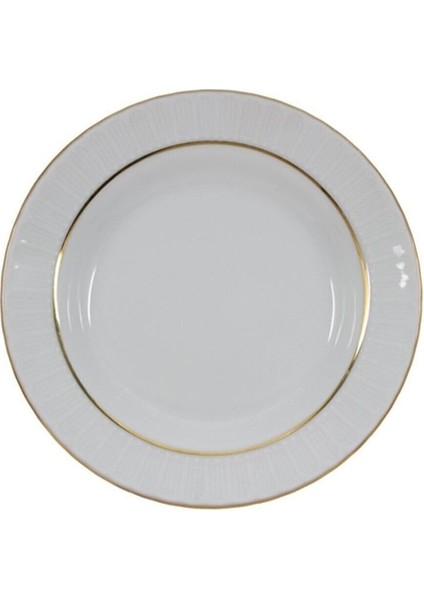 19 cm Çukur Yemek Tabağı Seti, Altın Fileli, Beyaz, 6'lı Paket fiyatları