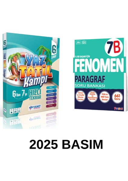 6. Sınıf Yaz Tatil Kitabı ve Fenomen 7b Paragraf Soru Bankası Seti