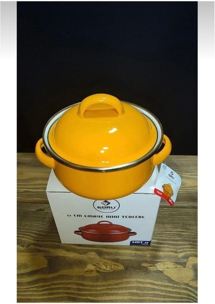 12CM Sarı Renk Emaye Mini Tencere