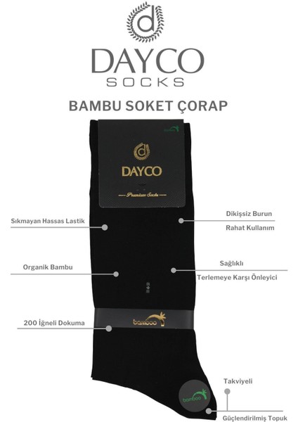 Siyah Renk Yazlık Soket Erkek Bambu Çorap 6'lı Set Battal - 45-47 fırsatları
