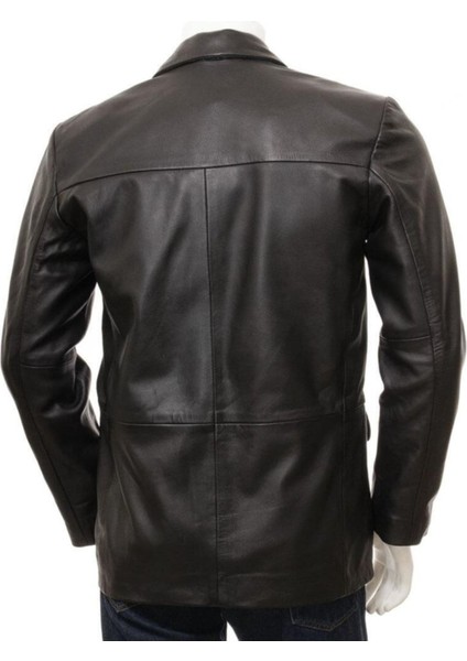 Hakiki Deri Siyah Erkek Deri Blazer: Leskovac indirimleri