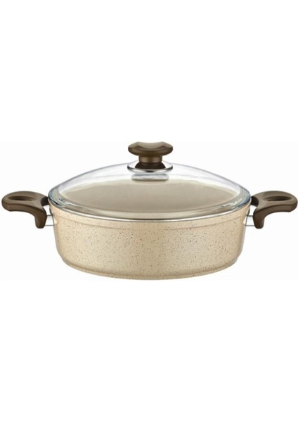 Bej Granit Tencere 22 Cm, Dayanıklı ve Şık Mutfak Gereci