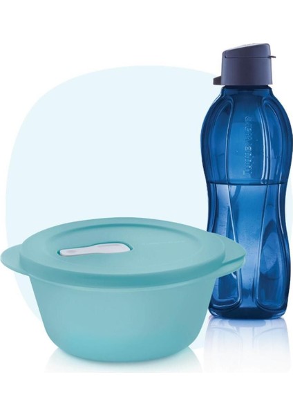 Her An Yanımda Set - Eco Şişe 500 ml ve Oval Kap 775 ml Okyanus