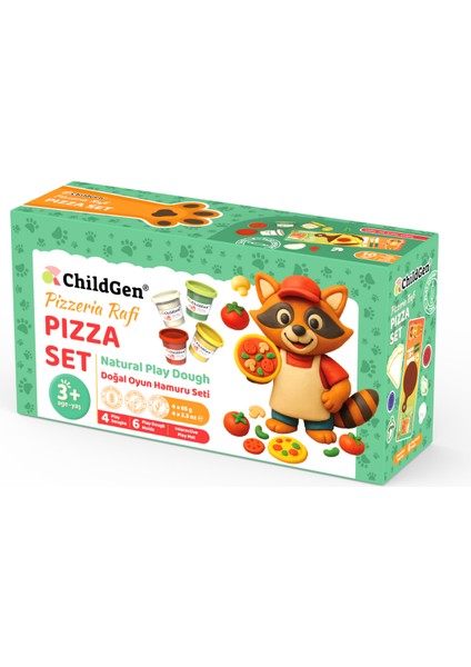 Doğal Oyun Hamuru Sevimli Patiler - Pizza Set