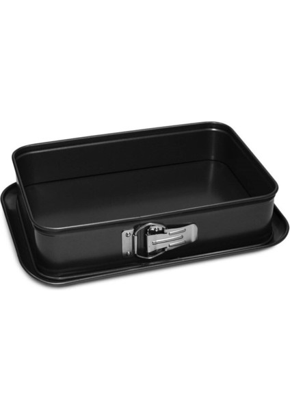 Kelepçeli Dikdörtgen Kek Kalıbı 19X28X7 Cm, Siyah