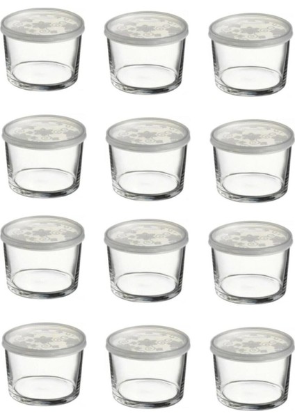 Şeffaf Cam Saklama Kabı Seti 12'li, 220CC, Kapaklı, Güvenli ve Sağlıklı Kullanım