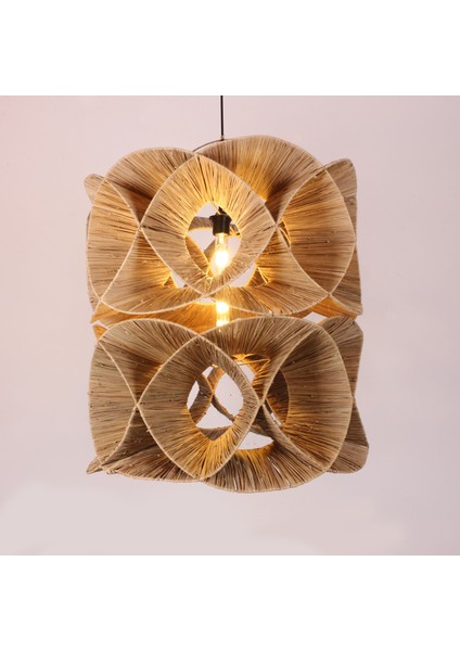 Mylamp Oklid Doğal Rafya 63X65/75 cm Katlı Aydınlatma modelleri