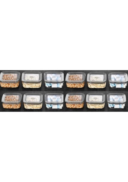 Turuncu Kare Saklama Kabı 250 Ml, 12'li Set, Pratik ve Şık Mutfak Çözümü