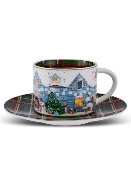 Yeşil Ekoseli 2 Kişilik 230 ml Çay Fincanı, Şık ve Kullanışlı Tasarım. indirimleri