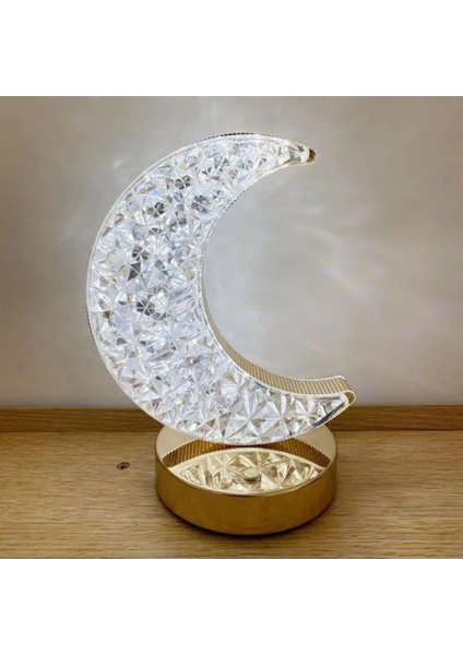 Şarjlı Ay Kristal Elmas Masa Lambası, Dokunmatik, Akrilik, Led, Romantik Gece Işığı fiyatları