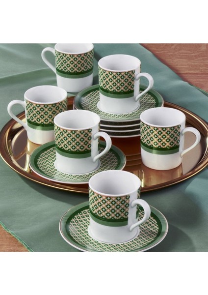 Atina 12 Parça 6 Kişilik Bone Türk Kahvesi Fincan Takımı, Şık ve Kullanışlı Tasarım