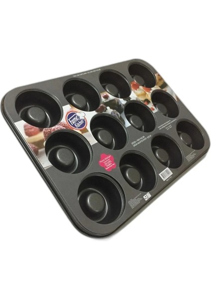 12 Bölmeli Yapışmaz Teflon Kaplama Çelik Muffin Kek Kalıbı fiyatları