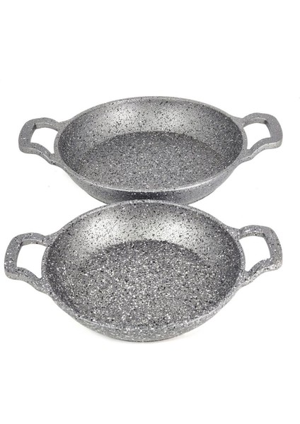 Döküm Granit Sahan Seti, 2 Parça, Kapaksız, 18-20 Cm, Şık Gri Renk fiyatları
