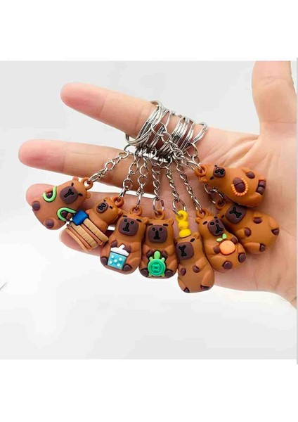 Capybara Anahtarlık Çanta Süsü Aksesuarı Mini Maskot Figür Sevimli Hediyelik Eşya Trend Ürün 1 Adet fiyatları