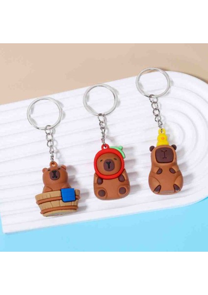 Capybara Anahtarlık Çanta Süsü Aksesuarı Mini Maskot Figür Sevimli Hediyelik Eşya Trend Ürün 1 Adet fırsatları
