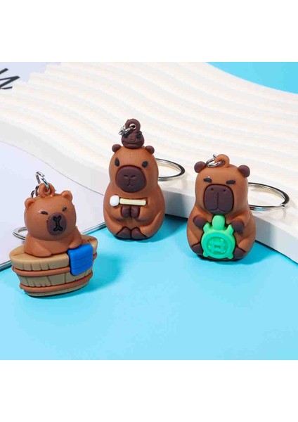 Capybara Anahtarlık Çanta Süsü Aksesuarı Mini Maskot Figür Sevimli Hediyelik Eşya Trend Ürün 1 Adet indirimleri