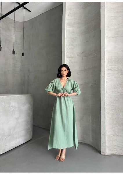 100PAMUK Müslın Pamuk Kal Lastikli Elbise fiyatları