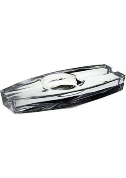 Turuncu Çift Oluklu Cam Küllük, Zarif ve Şık Tasarım, Modern Dekorasyon Için.