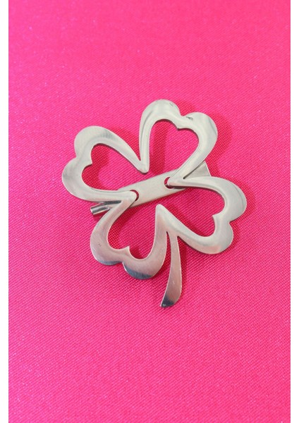 Çelik Silver Dört Yaparaklı Yonca Broş. Yaka Iğnesi Yonca Broş. Erkek Broş. Kadın Broş. Yonca Broş. fırsatları