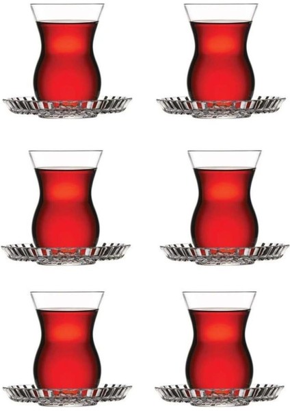 Şık Turuncu 12 Parça Çay Seti, Kaliteli ve Zarif Tasarım