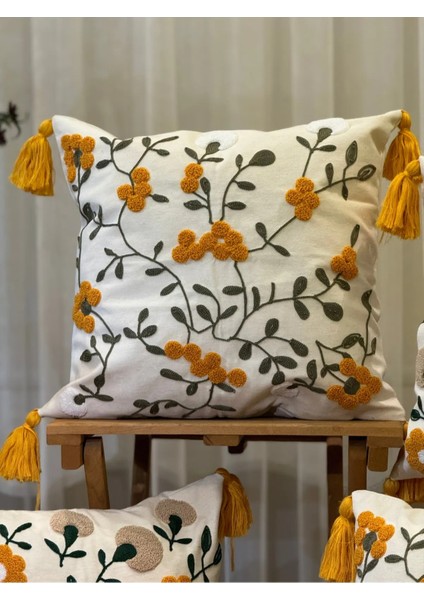 4'lü Punch Işlemeli Nakışlı Dekoratif Kırlent Kılıfı fırsatları