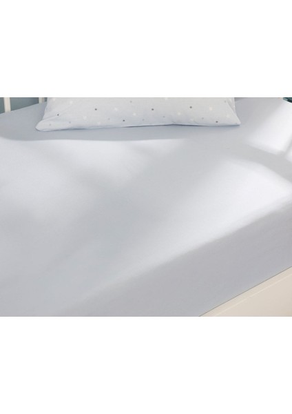 Yumuşak Pamuklu Bebek Lastikli Çarşaf 70X140 cm Mavi