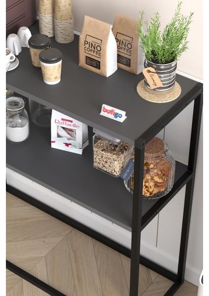 2 Raflı Mutfak Standı Kahve Köşesi Mutfak Rafı Mutfak Bangosu Antrasit modelleri