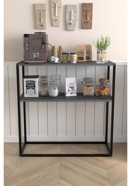 2 Raflı Mutfak Standı Kahve Köşesi Mutfak Rafı Mutfak Bangosu Antrasit fırsatları