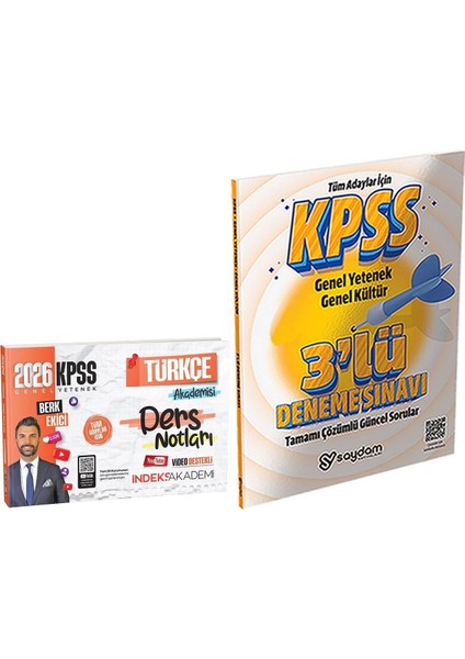 2026 Kpss Genel Yetenek Genel Kültür Türkçe Akademisi Ders Notları - 3 Deneme