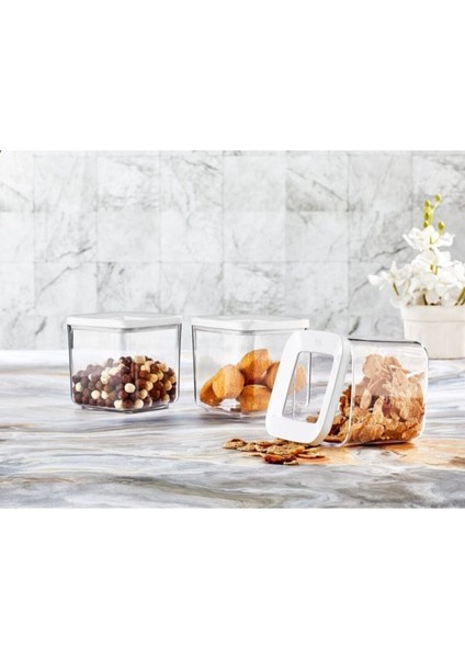 Turuncu Akrilik Kare Saklama Kabı Seti, 9'lu, Dayanıklı ve Şık Tasarım fırsatları