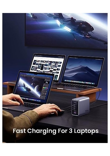 Nexode 300 W USB C Gan Şarj Cihazı, Pd3.1 Tek Bağlantı Noktalı 140 W, Çoklu Şarj Cihazı, 5 Bağlantı Noktalı, MacBook iPad iPhone Galaxy Pixel Steam Deck Kablo 240 W 1,5 M modelleri