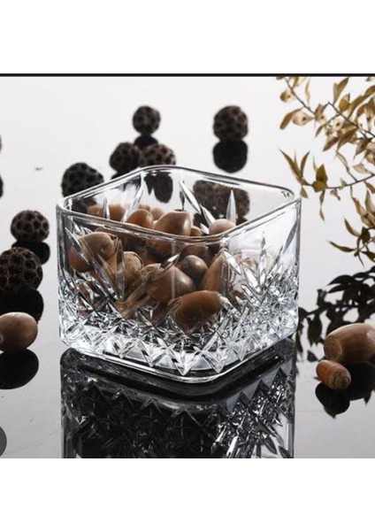 Turuncu 8'li Kare Serisi 235CC Şık Kase Seti