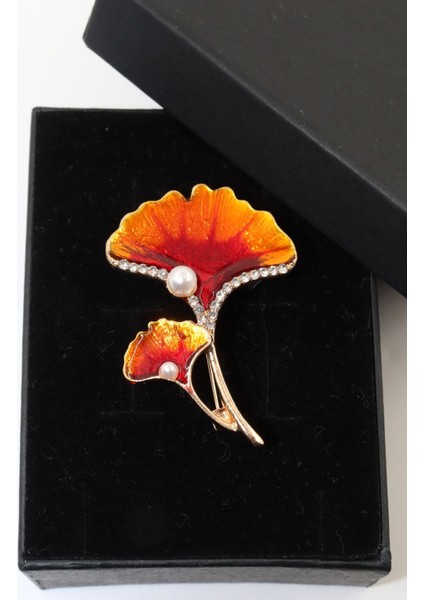 Ginkgo Yaprağı Incili Taşlı Broş. Yaka Iğnesi Broş. Kadın Broş. Çiçek Broş. Ginkgo Broş. Gold Broş. fiyatları
