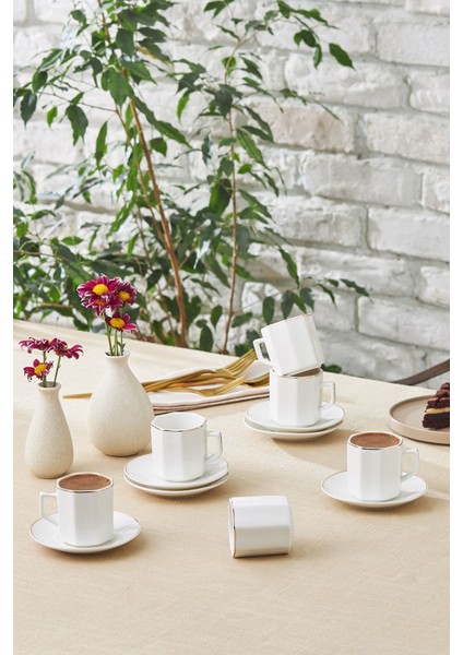 6 Kişilik Beyaz Kahve Fincan Takımı, 80 Ml, Şık ve Zarif Tasarım modelleri