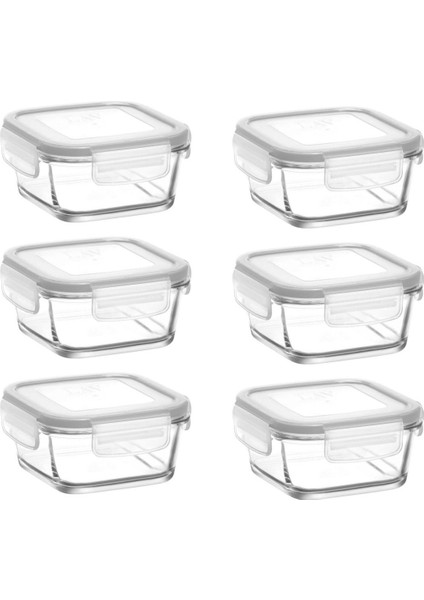 Cam Saklama Kabı Seti, 6'lı, Şeffaf ve Şık Kahvaltılık Düzenleyici, FRS227 Modeli