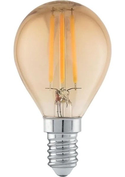 LED Filament Ampul 4 Watt E14 Duy Sarı Işık Dekoratif Vintage Aydınlatma (1, G45 Amber Cam)